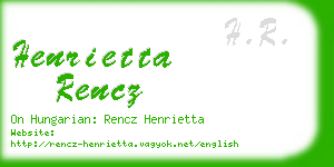 henrietta rencz business card